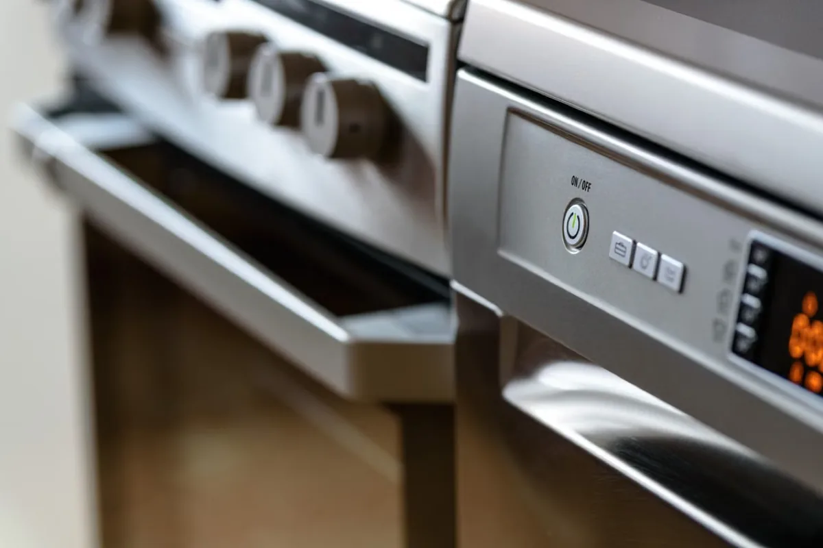 Close up photo of a dishwasher.