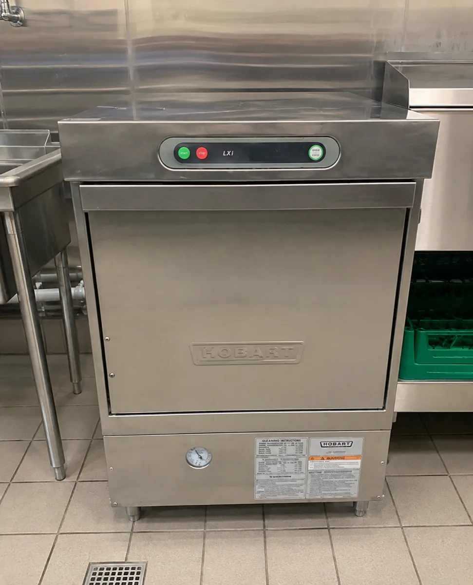 A Hobart LXi undercounter machine in a kitchen.